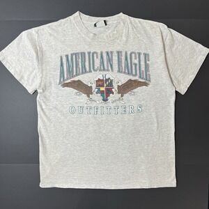 Vintage American Eagle Outfitters Single Stitch TShirt Made in USA Gray XL 90s